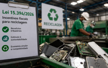 Lei 15.394/2026: o que a nova lei de incentivos fiscais para reciclagem significa para empresas que descartam eletroeletrônicos