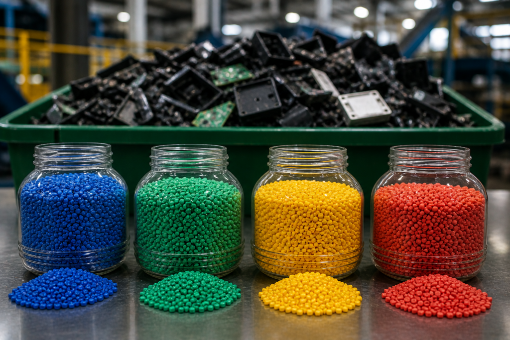 Resinas plásticas recicladas de eletroeletrônicos: 4 tipos, como são produzidas e quem compra