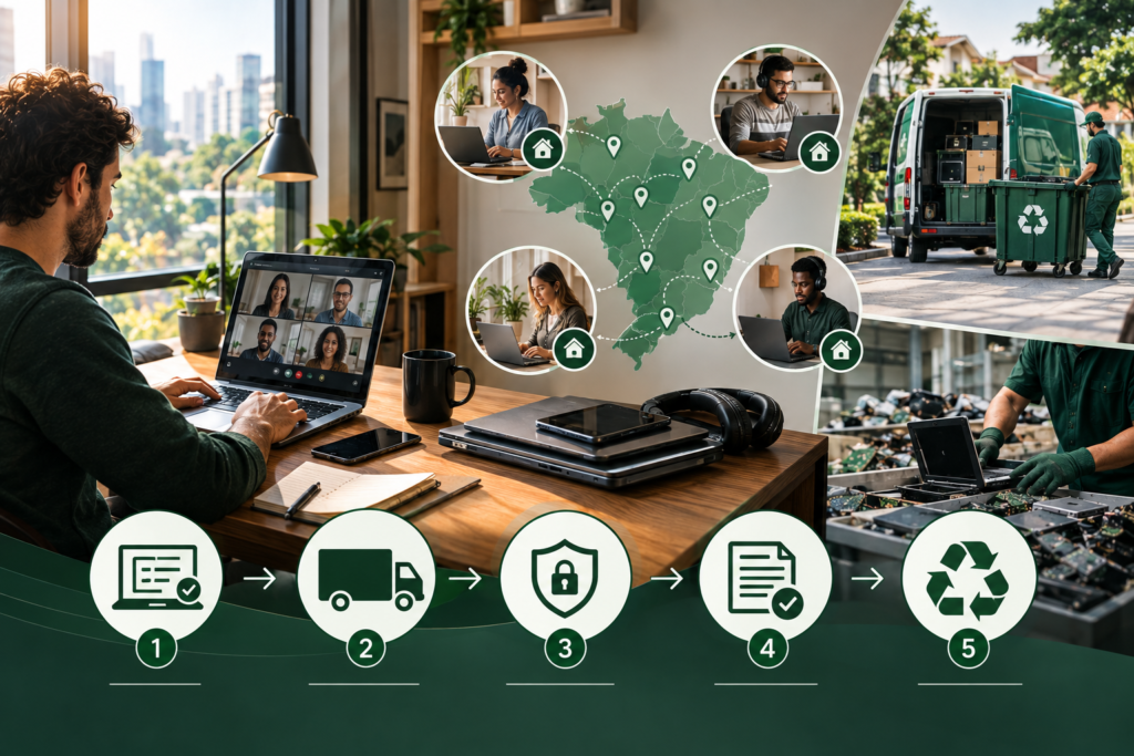 Descarte de eletroeletrônicos em home office: 5 mudanças para empresas com equipe remota