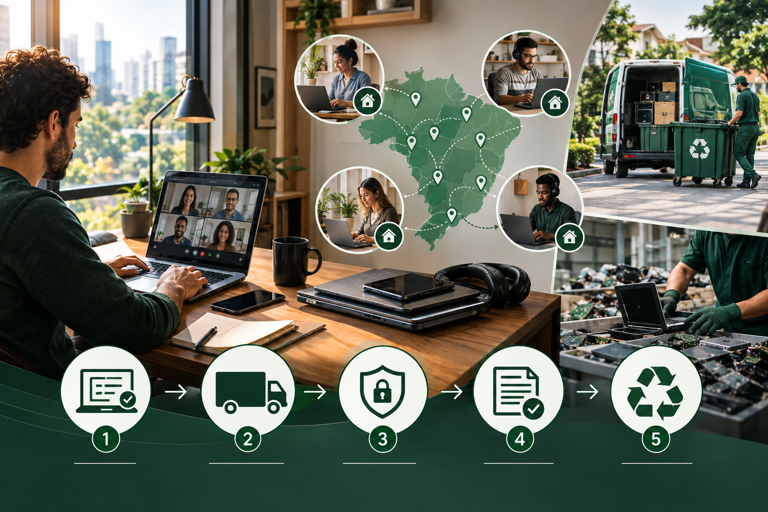 Descarte de eletroeletrônicos em home office: 5 mudanças para empresas com equipe remota